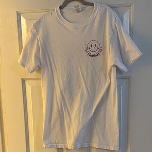 White Kids T-Shirt with Purple Birthday Graphic